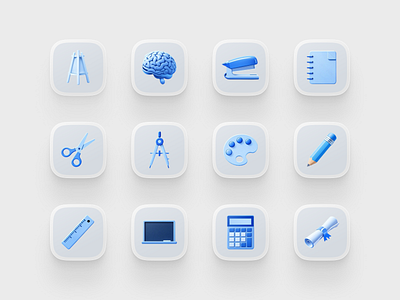 Education 3D Icon Pack 02 3d 3d icon 3d icons 3d illustration branding dashboard icons design design system icons education icons elearning design icon pack icons illustration learning platform design lms ui logo modern ui design ui ui assets ux