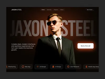 Product Designer Portfolio Website | Hero Section creativeportfolio darktheme design designerportfolio herosection personalbranding portfoliodesign product ui ui ux web website design