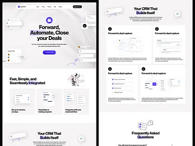 SaaS CRM Landing Page UI automation ui clean design crm design dashboard landing page marketing website minimal ui modern ui product page product website saas saas dashboard saas design saas landing software website ui design web app design web design