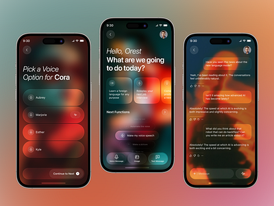 AI Voice Assistant App Design ai ai cooking assistant ai voice recognition app app app interface app screen design app ui mobile mobile app mobile app concept mobile application modern app design product design ui ux voice assistant app