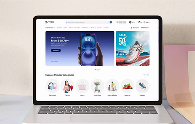 Ecommerce Homepage UI Design Animation 3d animation animation branding clean design ecommerce ui homepage design marketplace ui minimal ui modern ui online store product categories promo banner design responsive design retail website shopping website ui design uiux ux design web design website design