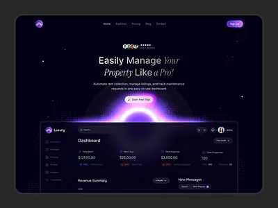 SaaS Landing Page agency design drak ui home page landingpage product saas ui web webdesign website