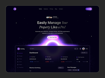 SaaS Landing Page agency design drak ui home page landingpage product saas ui web webdesign website