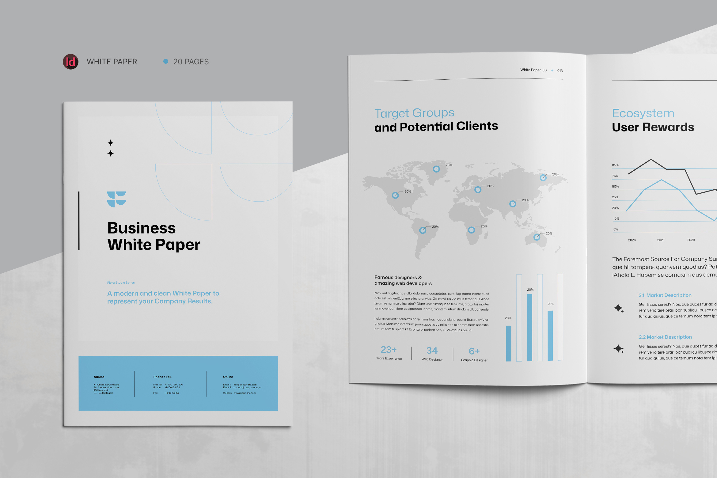 White Paper a4 annual annual report brochure business catalog clean corporate graphic indesign info infographic infographics informational letter minimalist modern