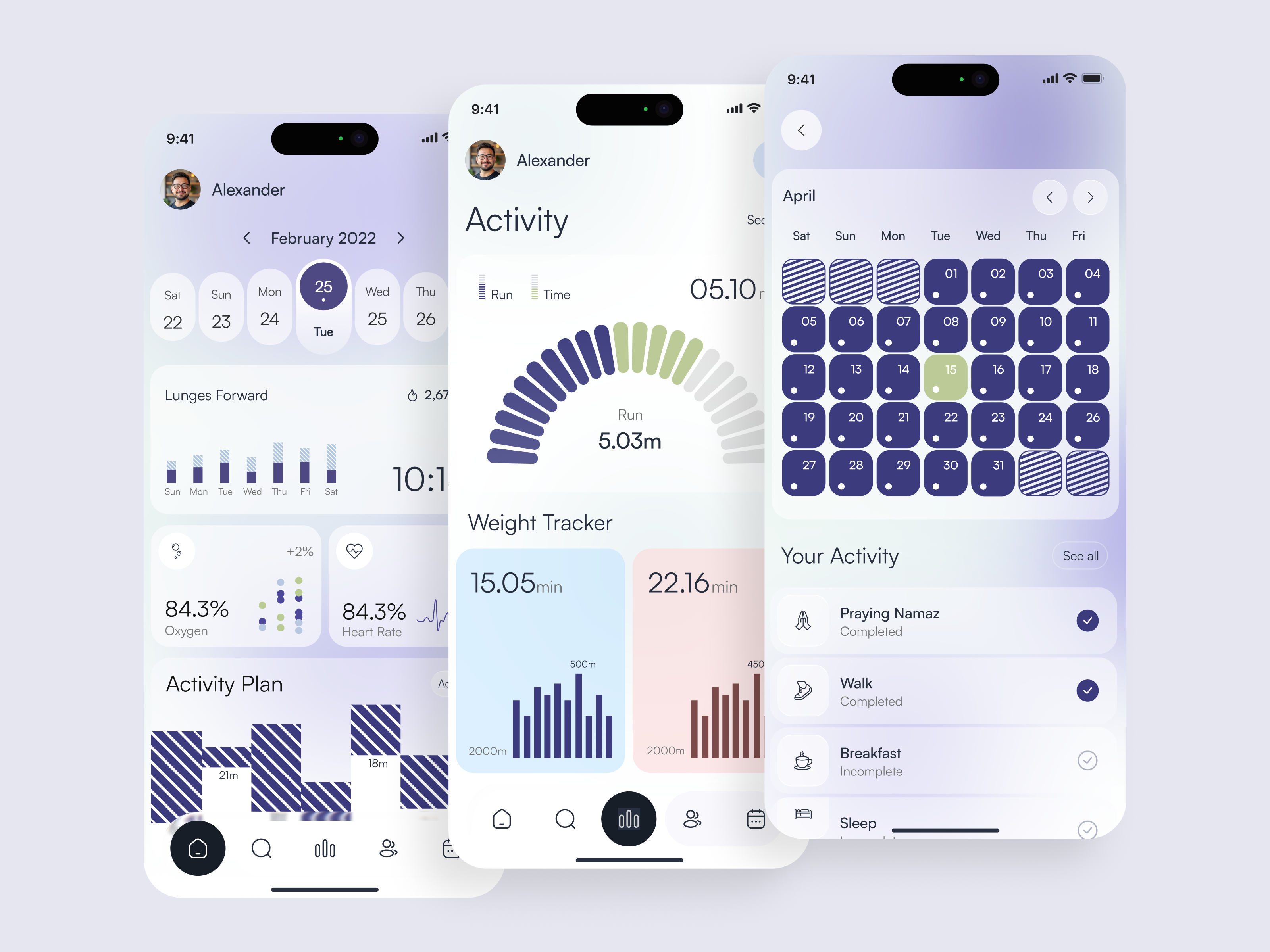 Health & Fitness Tracker Mobile App UI ai daily activity dailytracker doctor fitness app health health tracking lifestyle app design mobile appui mobile design mobileapp tracking app workout app ui