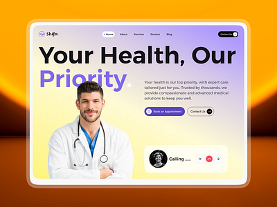 Healthcare Website Design UIUX Design interface product service startup ui ux web