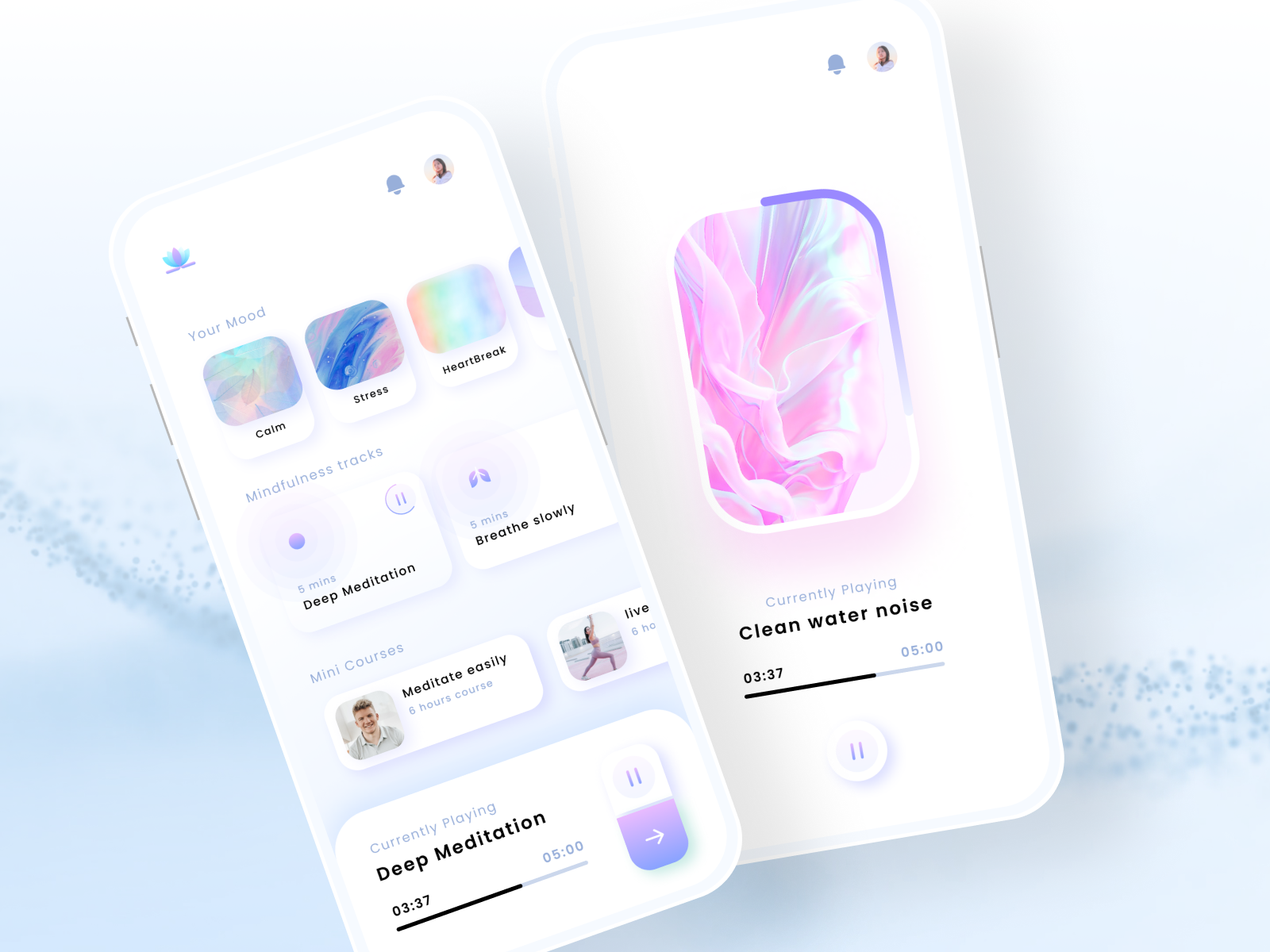 Example of Ai meditation app design