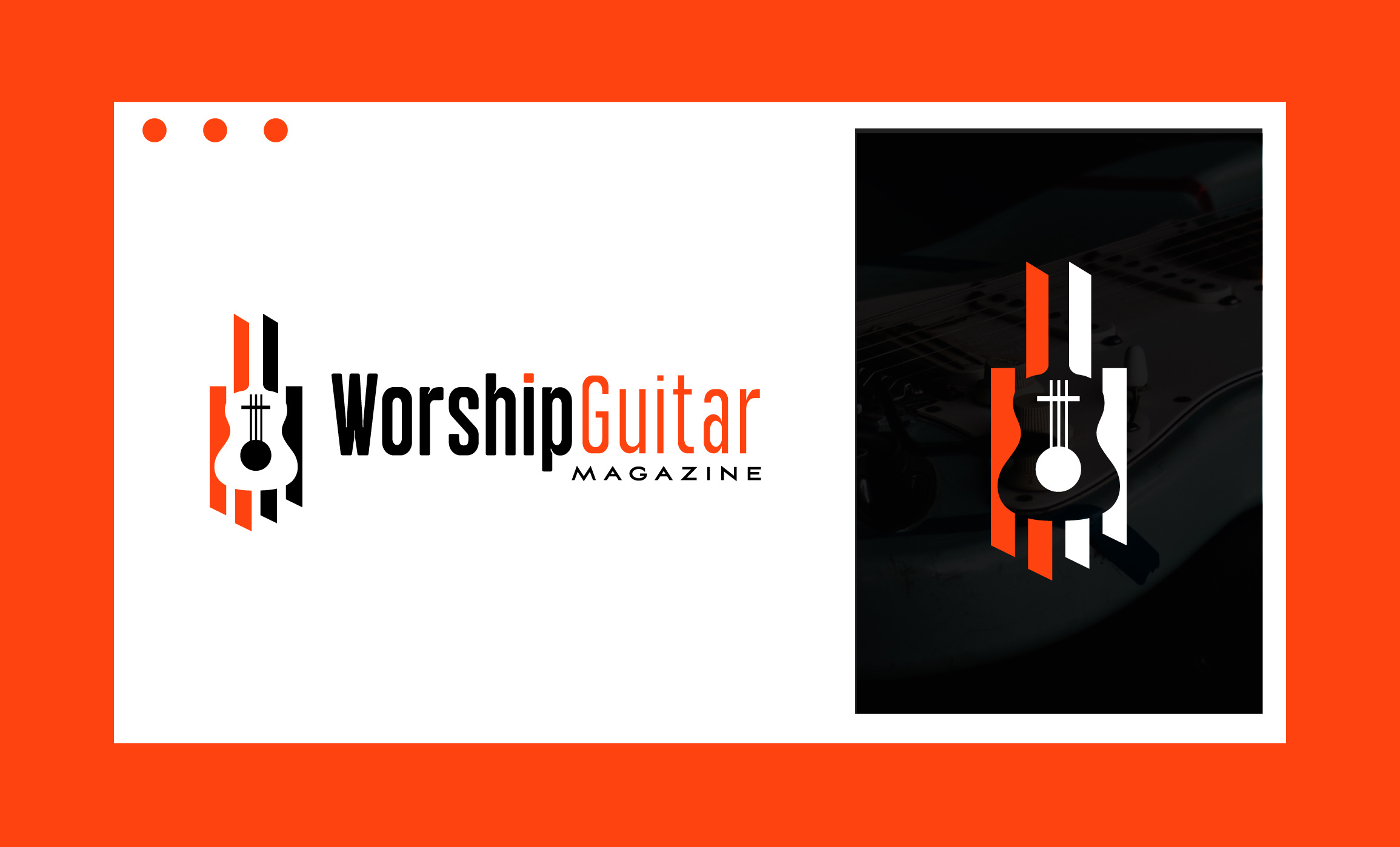 Worship Guitar — Brand Identity abstract logo brand identity brand refresh branding creative branding digital magazine geometric logo gradient design guitar logo icon design logo design magazine branding masculine design minimalist logo modern logo music industry music logo rebrand sans serif typography worship logo
