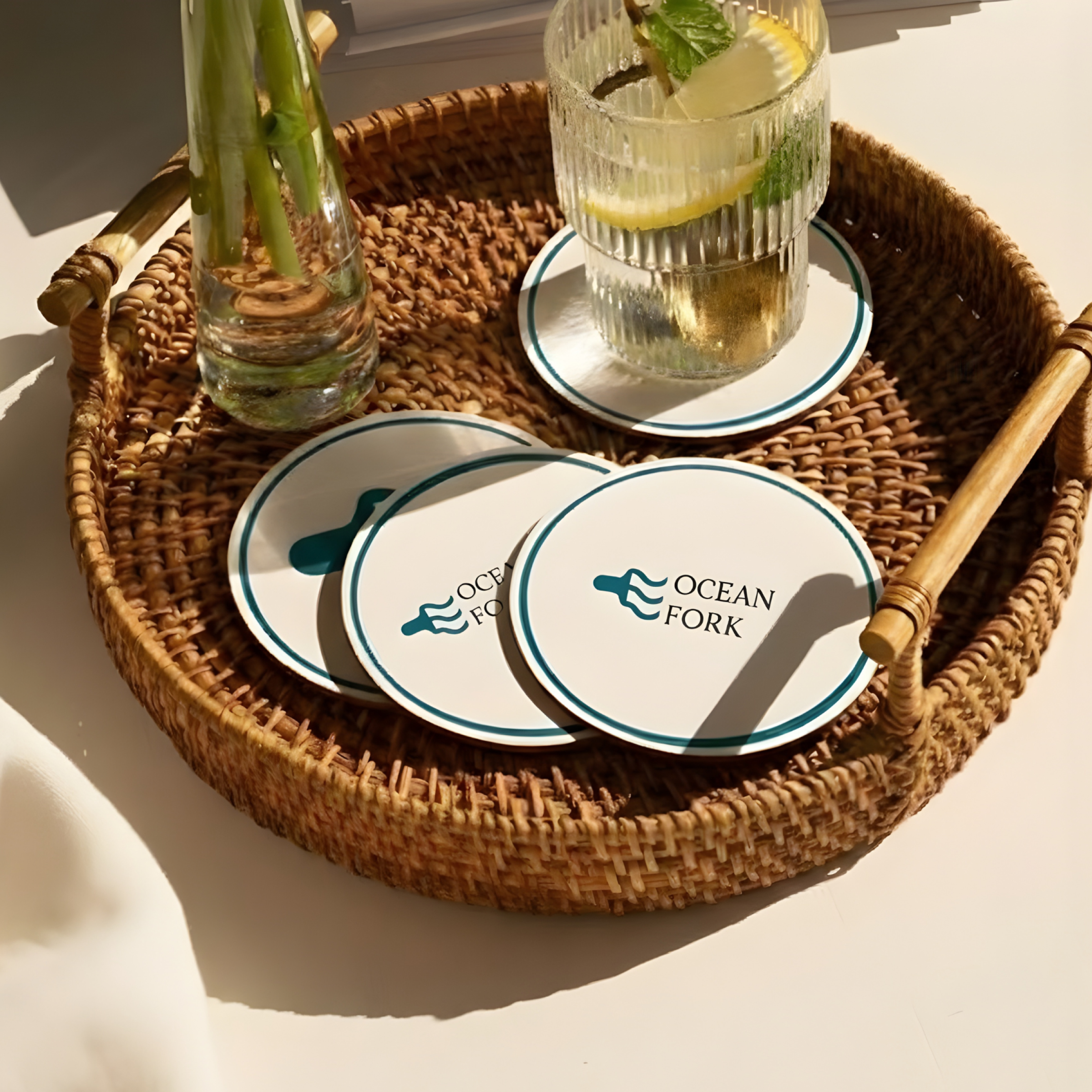 Ocean Fork – Ocean-Inspired Food Brand Identity branding clean logo design coastal branding culinary logo design designusagency elegant brand identity food industry branding graphic design minimal logo design modern brand identity nature inspired logo ocean branding ocean fork branding ocean inspired design restaurant branding seafood logo seafood restaurant identity sustainable food branding wave icon design wave logo design