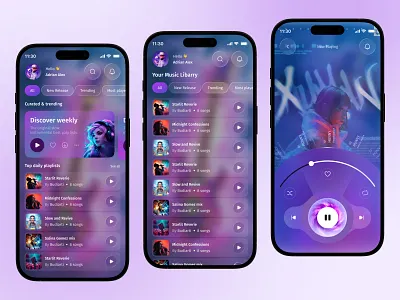 AI-Powered Music Player Mobile App ai aidesign androidapp appdesign artificialintelligence fintech interactiondesign iosapp mobileapp musicapp musicplayer nowplaying productdesign smartapp ui uiux userinterface ux