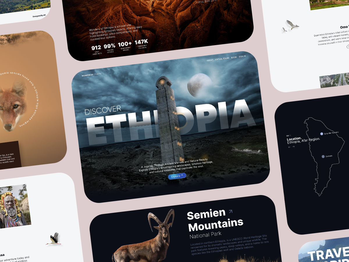 Wonders of Ethiopia - UI Design 🌍🇪🇹 ethiopia graphic design ui website design