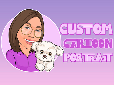 Custom pet cartoon portrait| Cartoon portrait from your image 2d abrang artist beautiful girl cartoon cartoon character custom cartoon cute design design character dog girl graphic design illustration pet pet portrait portrait