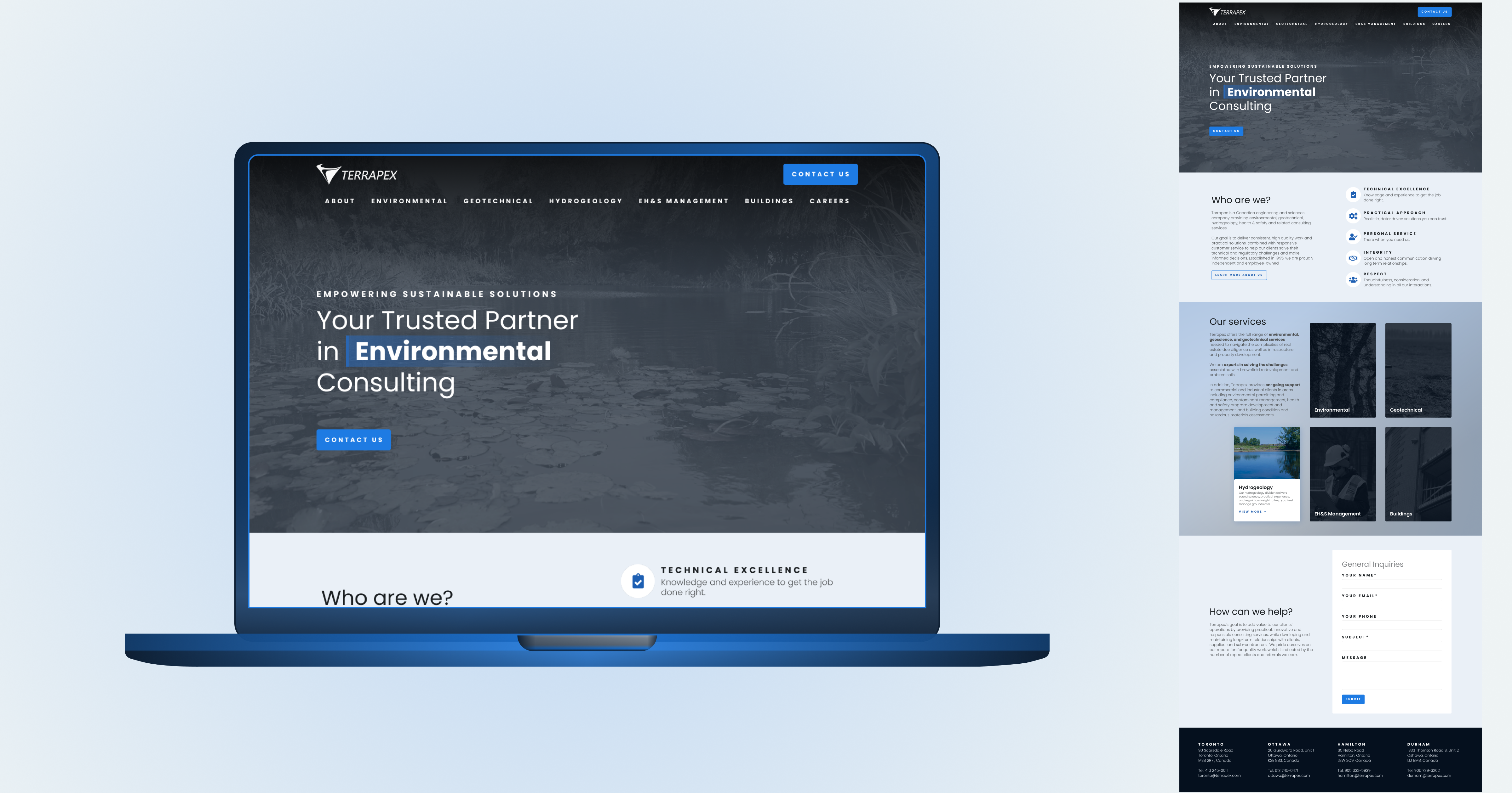 Conceptual website redesign for Environmental Consultants app design design eco friendly engineering environment industrial science technology ui ux website