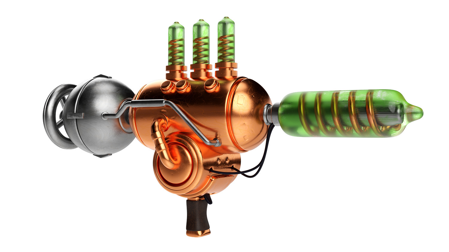 Space gun 3d alien blender game gun illustration laser plaster render retro space weapon