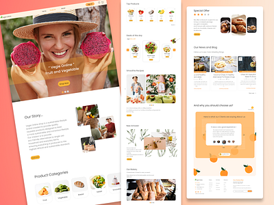 "Vegie Online" Fruit and Vegetable Online Shop app branding design graphic design logo typography ui ux