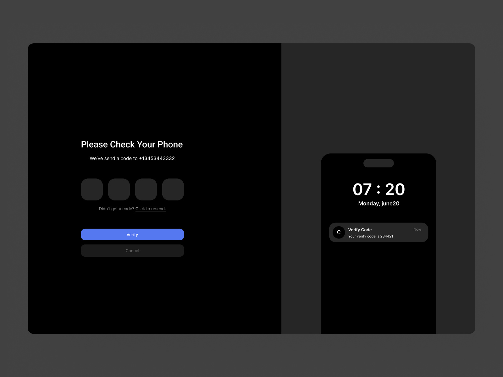 Confirm Phone Number - Flow by Siamak Ahmadi on Dribbble