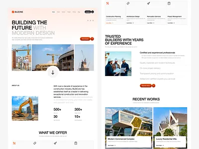 Construction Company Responsive Website UIUX Design interface product service startup ui ux web