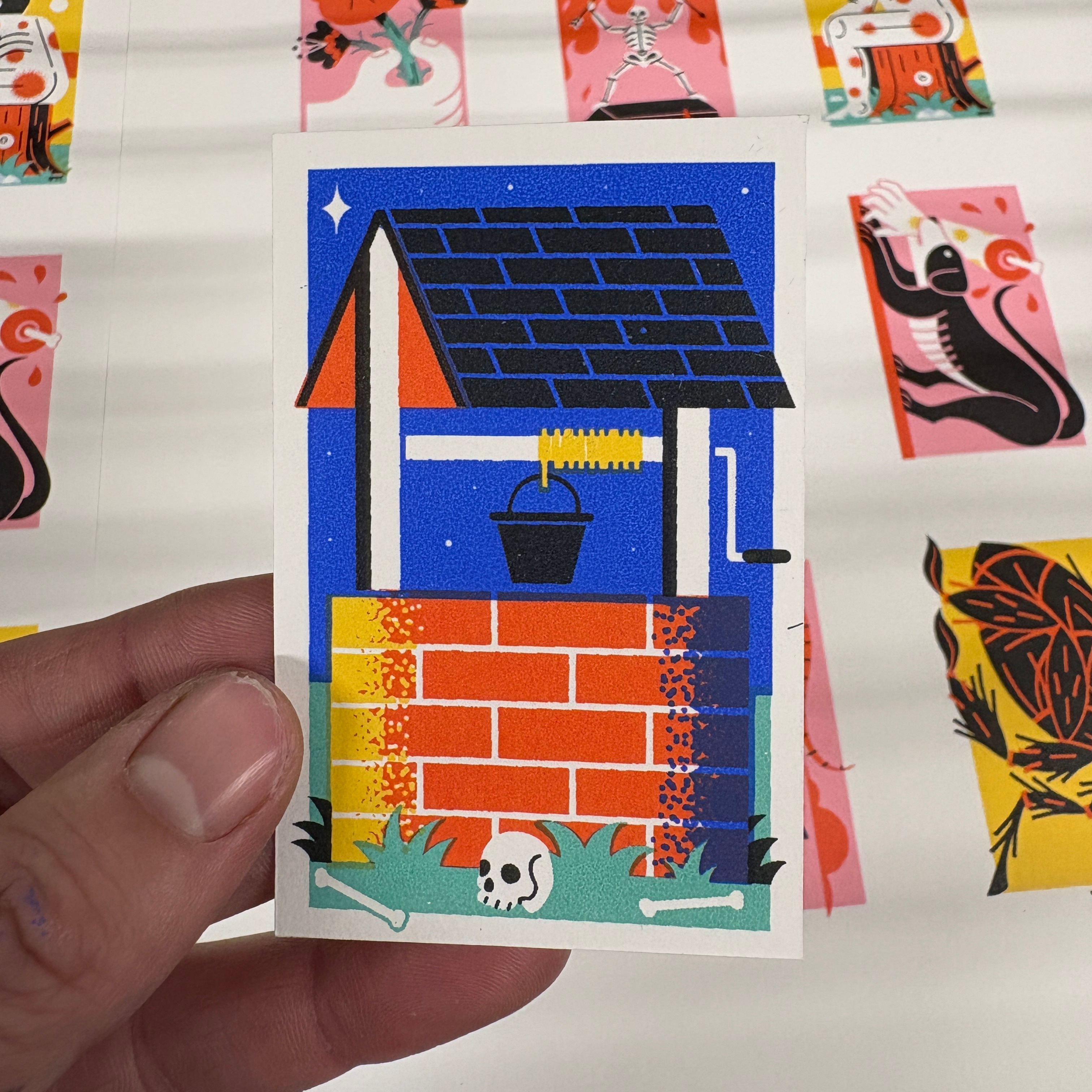 Poisoned Well Mini Screen Print colour design editorial illustration illustration print print making screen printing