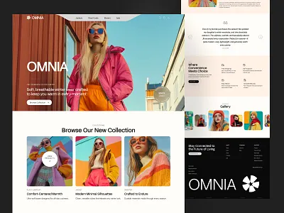 Omnia – Fashion eCommerce Landing Page UI ecommerce ecommerce ui ecommerceui fashionecommerce fashionlandingpage landing landing page landing page ui luxury ecommerce ui seative shopify design trendy ecommerce ui uiux web design website