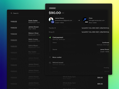 Transfer list peek app peek preview product design ui