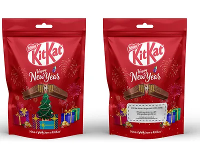 Nestle Kitkat NewYear Pack branding design graphic design kitkat nestle packaging packet