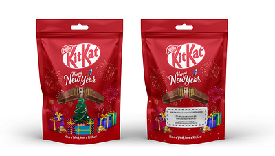 Nestle Kitkat NewYear Pack branding design graphic design kitkat nestle packaging packet