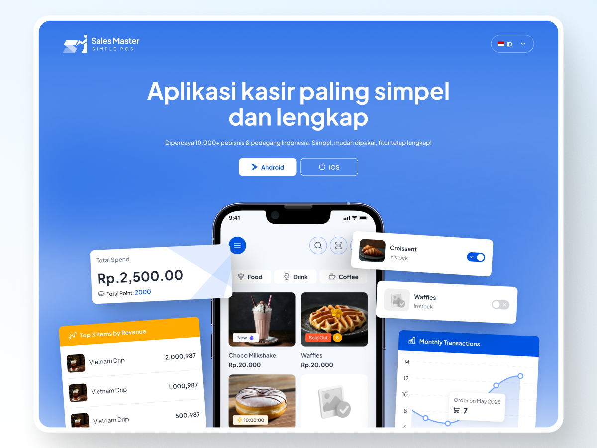 POS Landing Page branding design illustration logo mobile design ui uiux web web design webdesign