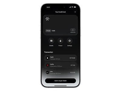 Credit Card Details app bank banking card credit credit card dark dark mode debit card design fintech ios minimal mobile app product sedefdilek ui ux virtual virtual card