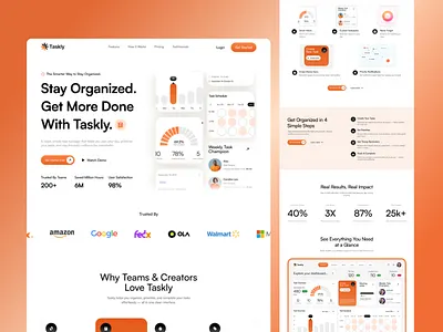 Task Management SAAS Landing Page Design appointment booking website branding ecommercewebsite figmadesigner figmawebsite luxurywebsite modernwebsite online booking website saas landing page saas website saaswebsite task management website uiux uxdesigner webdesigner webflowwebsite websitedesigner websitemockup