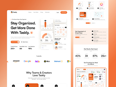 Task Management SAAS Landing Page Design appointment booking website branding ecommercewebsite figmadesigner figmawebsite luxurywebsite modernwebsite online booking website saas landing page saas website saaswebsite task management website uiux uxdesigner webdesigner webflowwebsite websitedesigner websitemockup