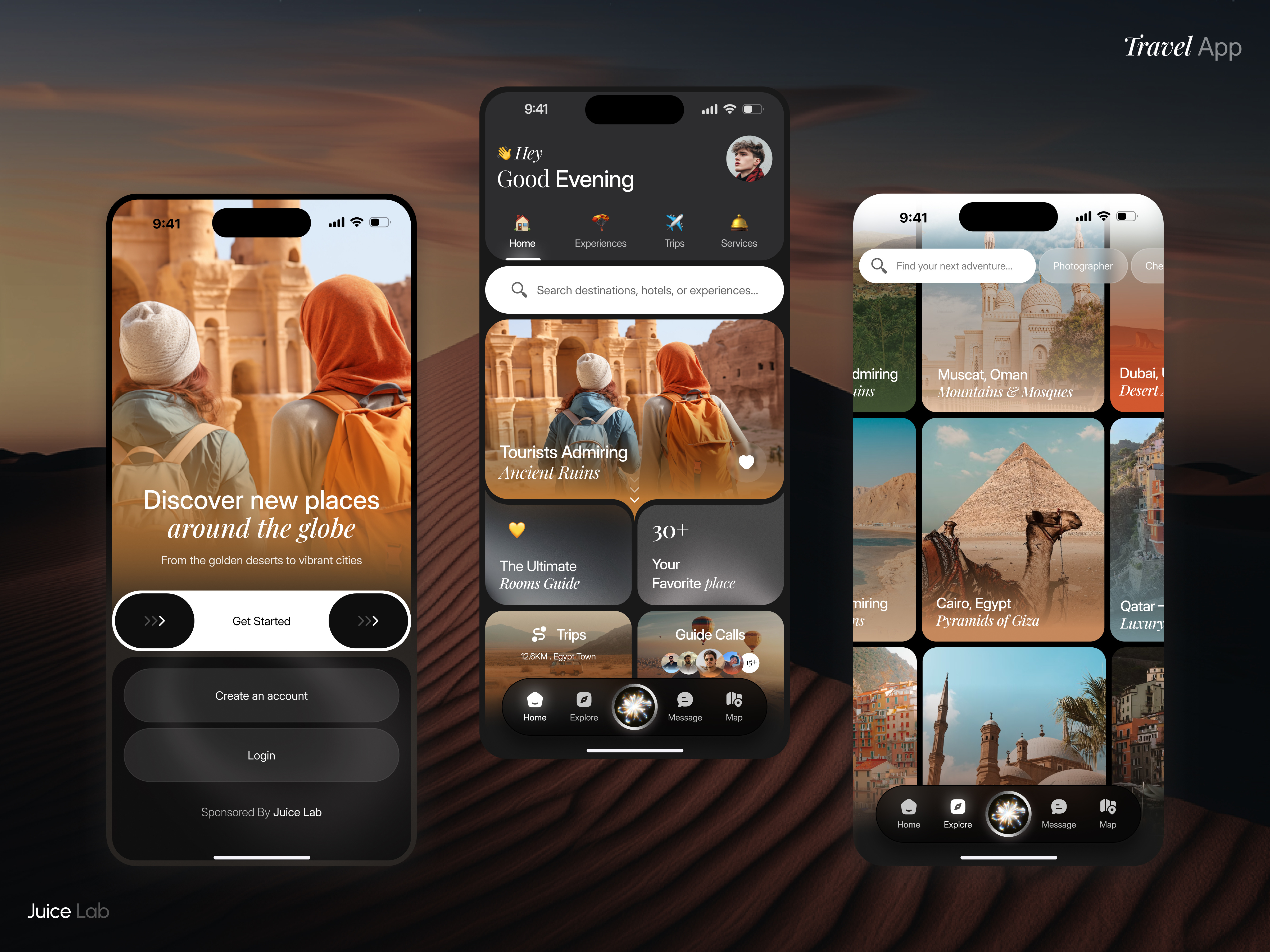 AI Travel Mobile App UI booking clean design explore page ui figma design framer iphone app ui juice lab minimal ui mobile app design mobile ui product design tour travel app ui travel experience ui travel mobile ui travel planner ui trip trip planning ui ui design ui ux