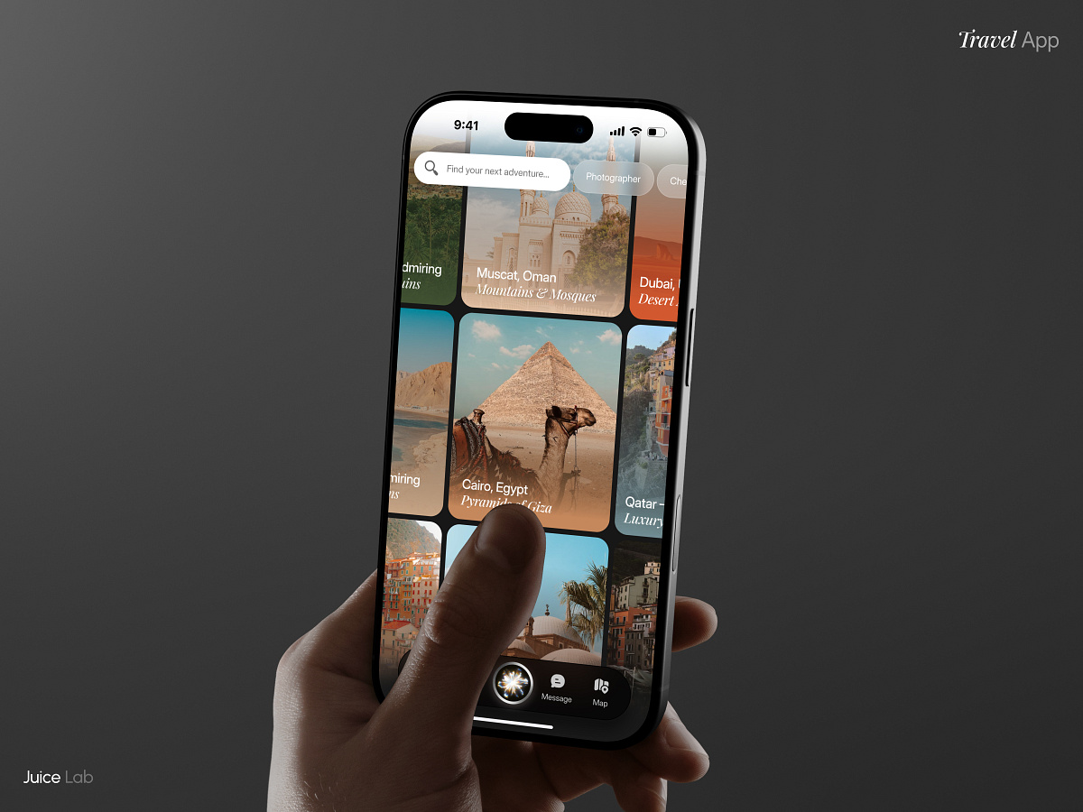 AI Travel Mobile App UI Image 1