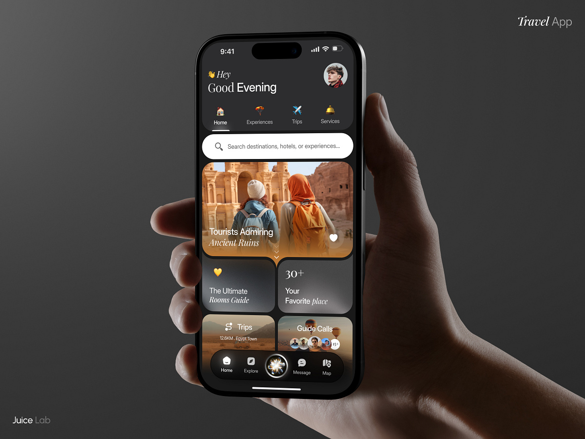 AI Travel Mobile App UI Image 0