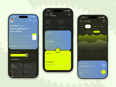 Sales Analytics - Store Performance Tracking admin analytics app app design b2b business crm dashboard data design mobile mobile app optimization product design saas sales software ui ux
