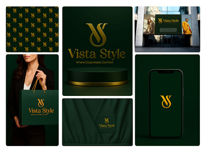 Vista Style – Luxury Fashion Brand Logo Design branding branding design design fashion brand logo free logo design gold logo design graphic design illustration logo logo design logo design branding luxury logo modern fashion logo premium branding ui