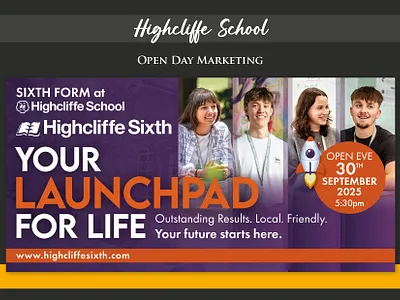 Highcliffe School Billboard Design branding graphic design