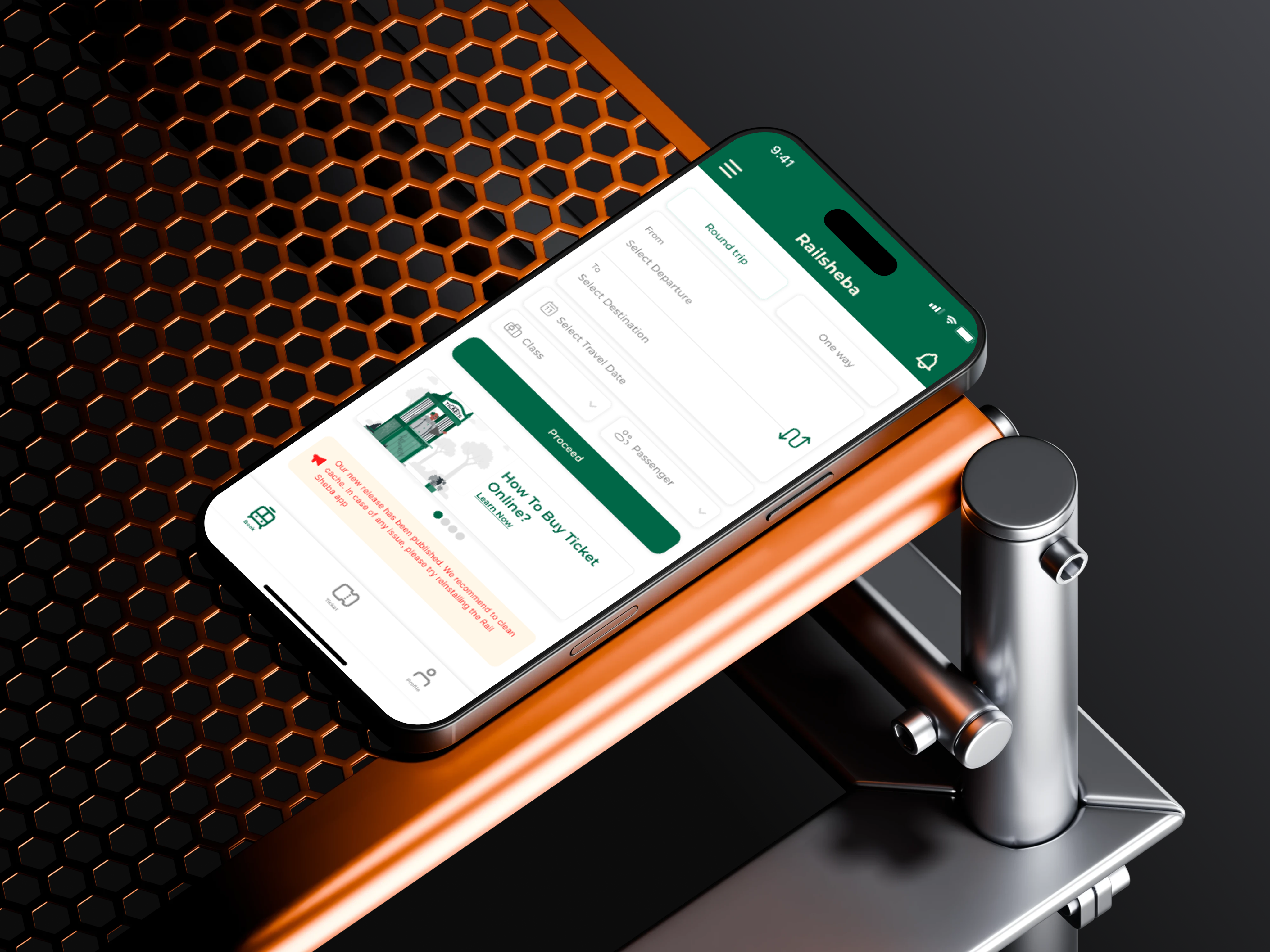 Rail Sheba App Redesign — Home, Ticket Scan & Profile Screens adobe app redesign design figma metro pass purchase rail railway station subway ticket ui ux xd zug