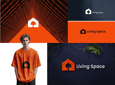 Living space logo design. 3d branding graphic design logo typography