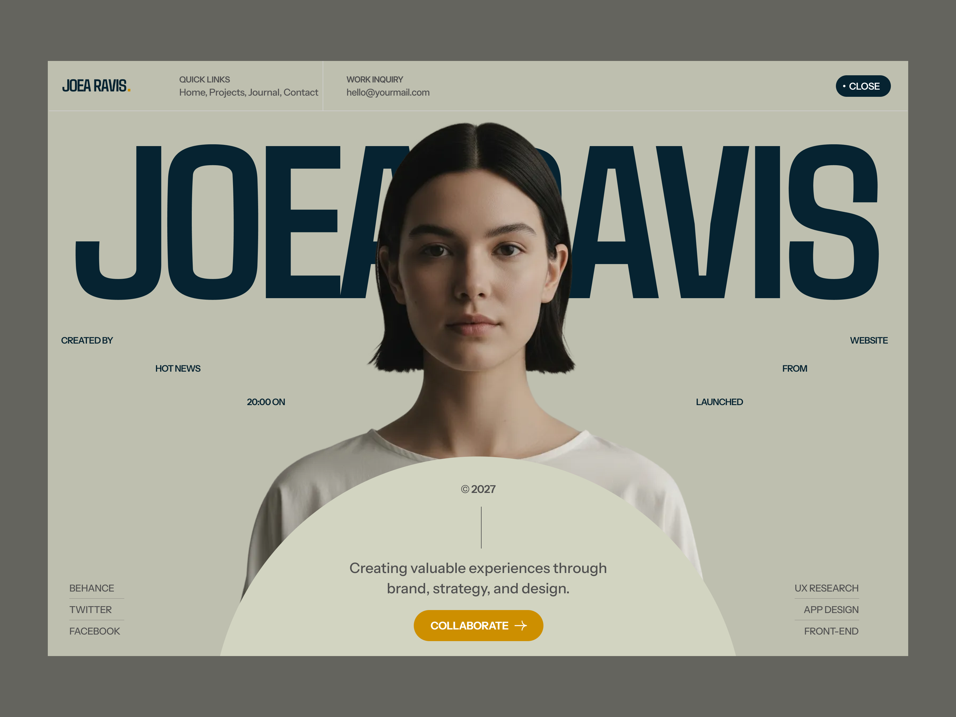 JOEA RAVIS branding design typography ui uiux ux web