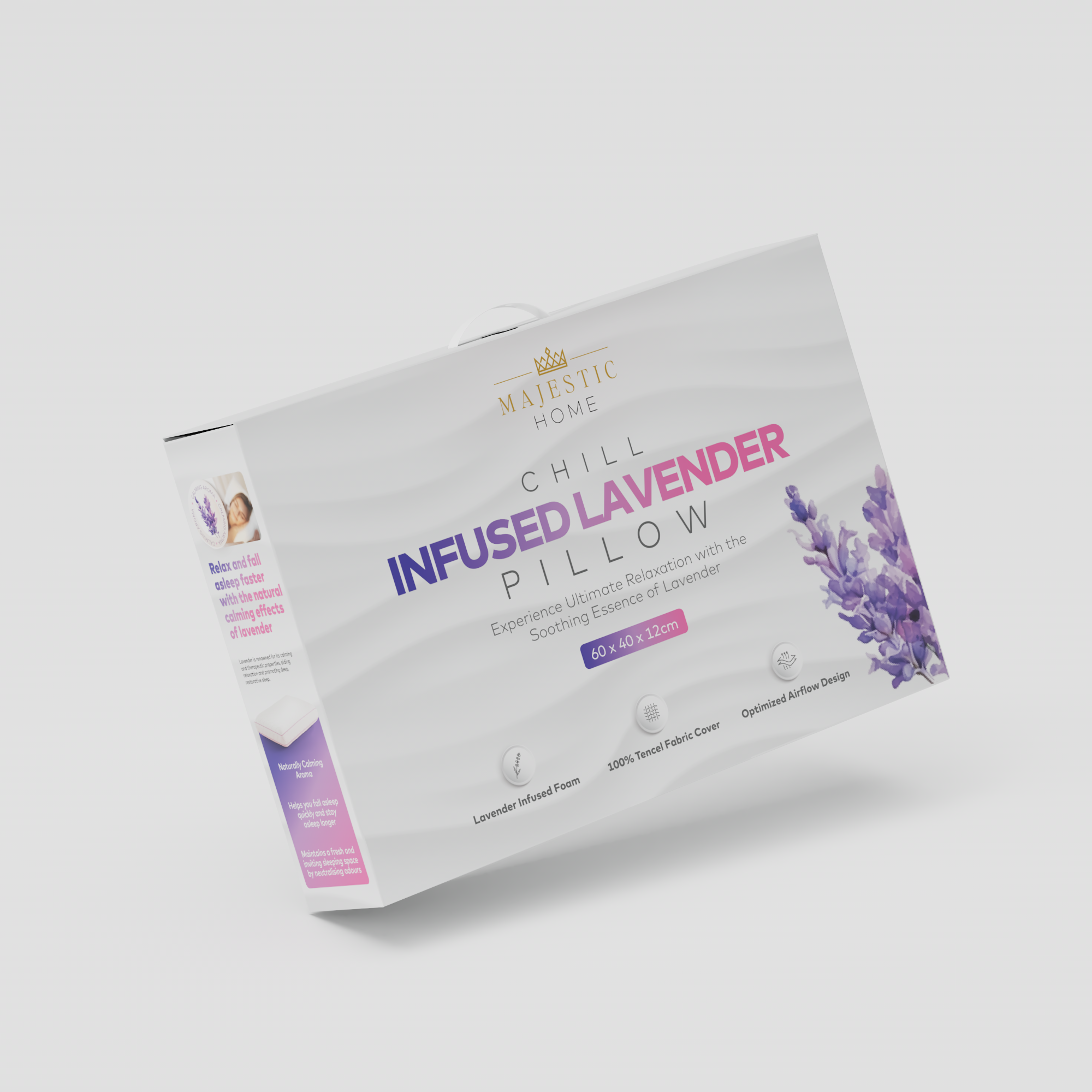 Packaging Box design For Infused Pillow 3d box box design cinema 4d hanger illustration pack packaging packaging design pillow premuim product sleep visualization
