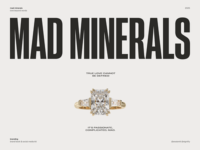Mad Minerals - Jewelry Brand Identity brand identity branding brandmark diamond digital engagement instagram jewelry logo luxury monogram rings social media stationery stories thumbnail unisex wedding wordmark youtube