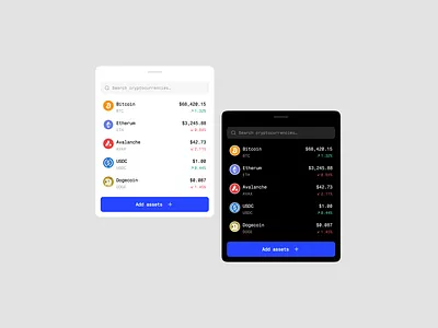 Crypto Assets UI binance crypto crypto currency design designer etherum figma finance fintech mobile mobile app modal ui uiux uiuxdesign ux