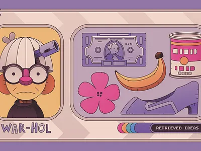 WAR-HOL character flat gradient graphic design minimal