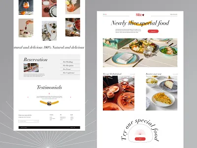 Slice Restaurant Landing Page / Web UI 3d branding clean design dribbble dribble ecommerce food food restaurant hotel landing page logo minimal mobile responsive design product resort restaurant web webdesign website