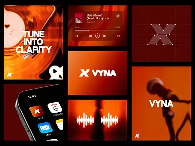 VYNA | Music app aesthetic design app design brand exploration branding concept design dark mode interface design mobile app moodboard music app music player product design ui ux visual identity