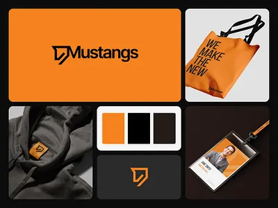 9 Mustangs graphic design logo vector