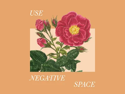 Negative Space collage composition design digital floral flower illustration layout negative space text weekly warmup