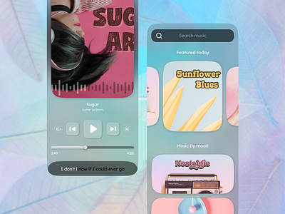 Music Player Concept App candy colors design music soothing typography ui