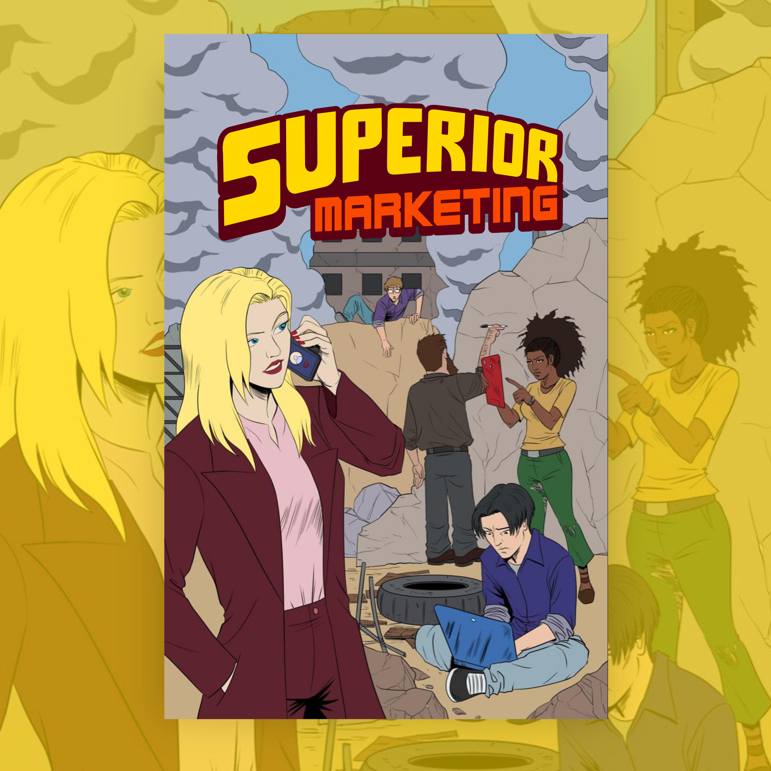 Logo Design for Superior Marketing branding comic comic logo commission design freelance work graphic design logo logo design logo design branding logo designer superhero typographic typography vector