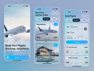 Flight And Hotel Booking App UI app app design booking design flight flight booking flight booking app hotel booking mobile ticket travel app travel ui ui ui design ux